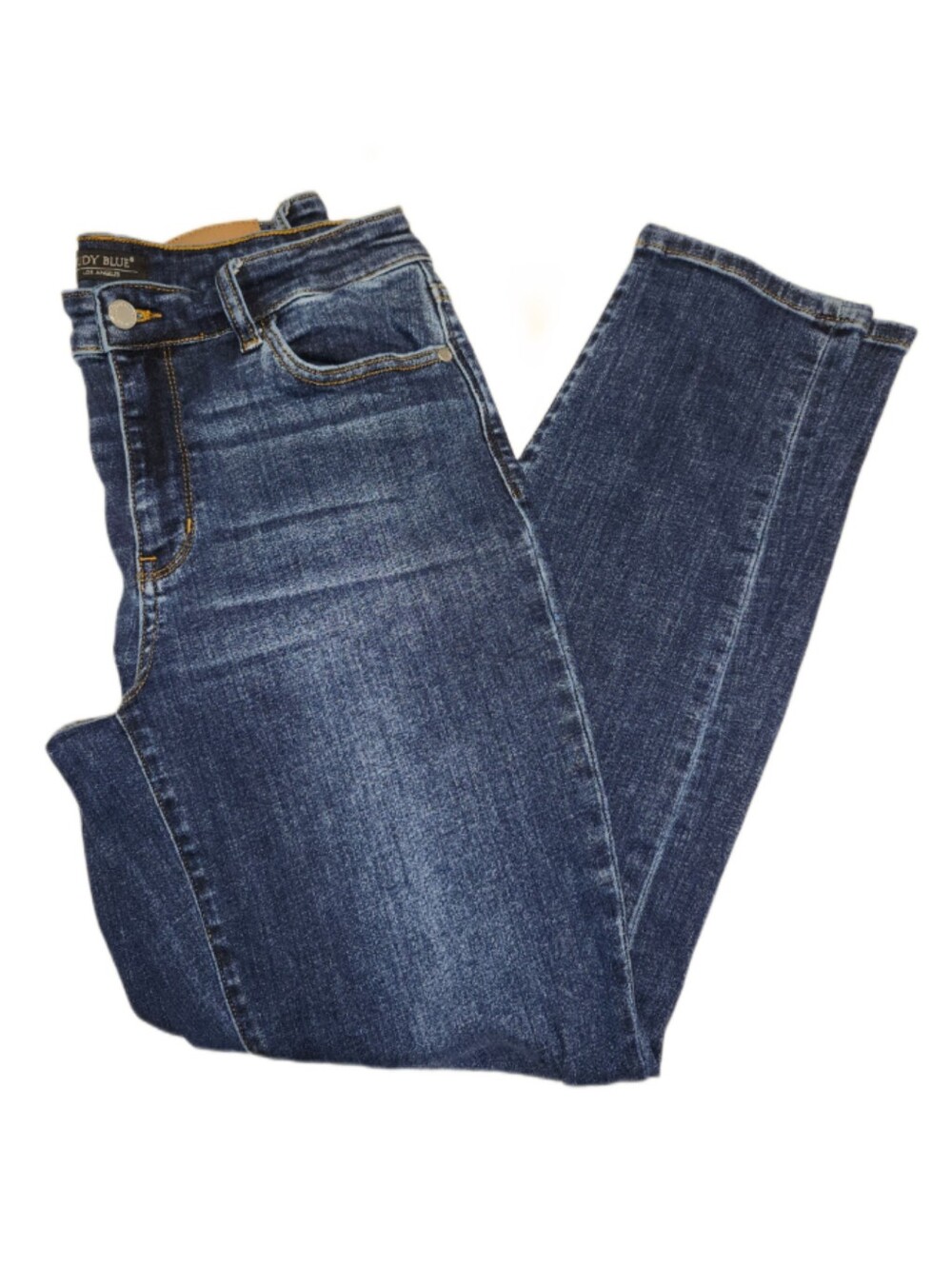 Judy Blue JB82607MD-CO Slim Fit Mid Rise Medium Wash Distressed Jeans, 11/30